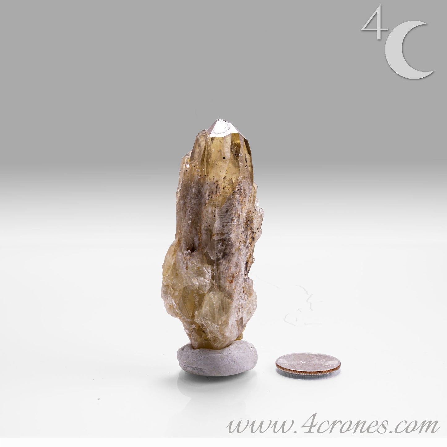 Kundalini Citrine Quartz is a stunning and rare variety of Citrine found exclusively in the Democratic Republic of Congo. This Natural Citrine is also characterized by a distinct formation of multiple terminated smaller Kundalini Quartz crystals.