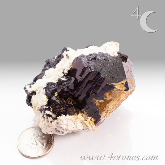  High-quality Black Tourmaline (Schorl) from Erongo, Namibia is an amazingly beautiful specimen with very clear geometric faceting similar to the three-pointed star and is referred to as the Mercedes top by many mineral collectors. www.4crones.com