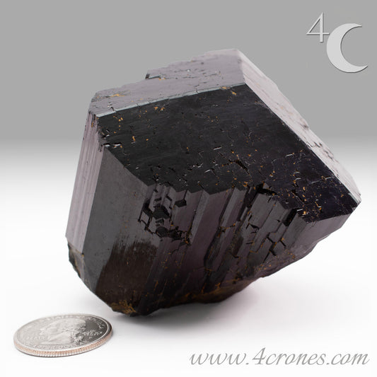  High-quality Black Tourmaline (Schorl) from Erongo, Namibia is an amazingly beautiful specimen with very clear geometric faceting similar to the three-pointed star and is referred to as the Mercedes top by many mineral collectors. www.4crones.com