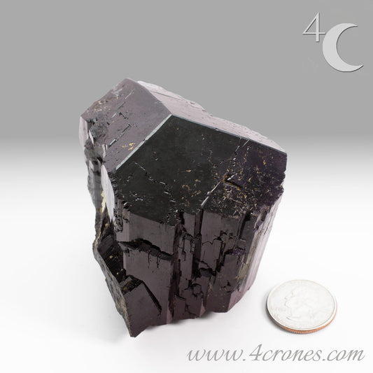  High-quality Black Tourmaline (Schorl) from Erongo, Namibia is an amazingly beautiful specimen with very clear geometric faceting similar to the three-pointed star and is referred to as the Mercedes top by many mineral collectors. www.4crones.com