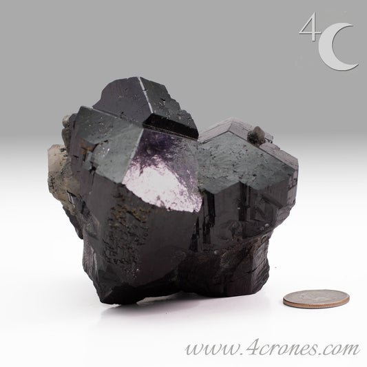  High-quality Black Tourmaline (Schorl) from Erongo, Namibia is an amazingly beautiful specimen with very clear geometric faceting similar to the three-pointed star and is referred to as the Mercedes top by many mineral collectors. www.4crones.com