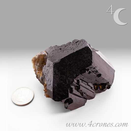  High-quality Black Tourmaline (Schorl) from Erongo, Namibia is an amazingly beautiful specimen with very clear geometric faceting similar to the three-pointed star and is referred to as the Mercedes top by many mineral collectors. www.4crones.com